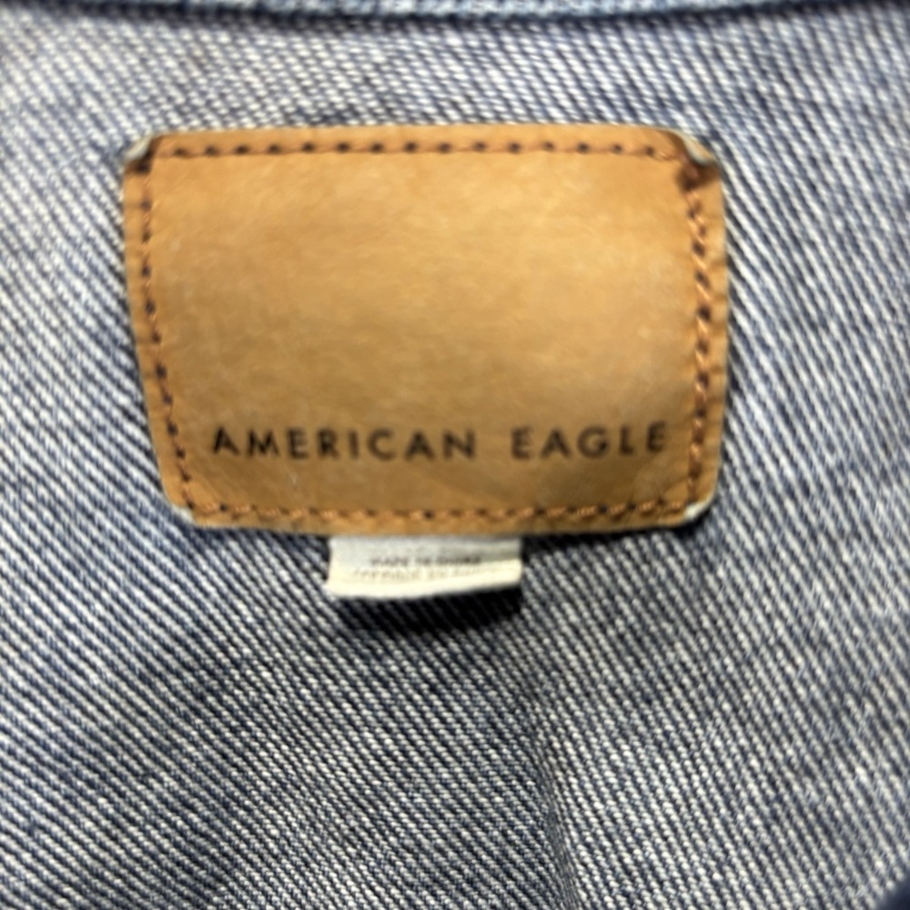 American Eagle Outfitters Womens Denim Jacket Size XS Blue Cotton Distressed - Picture 3 of 6